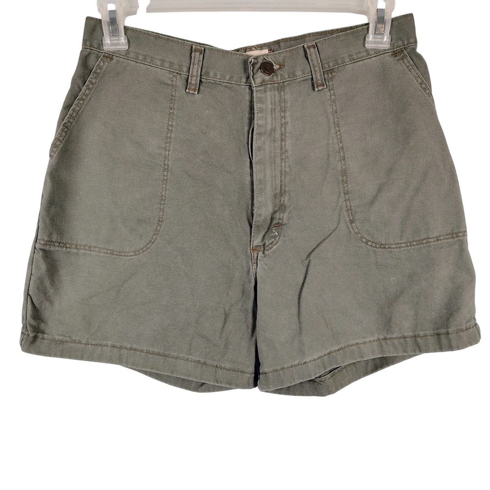 Wrangler Womens SZ 10 High Waisted Utility Shorts Olive Green Cotton Gorpcore